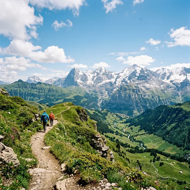 Mountain trail for a monthly couple hike